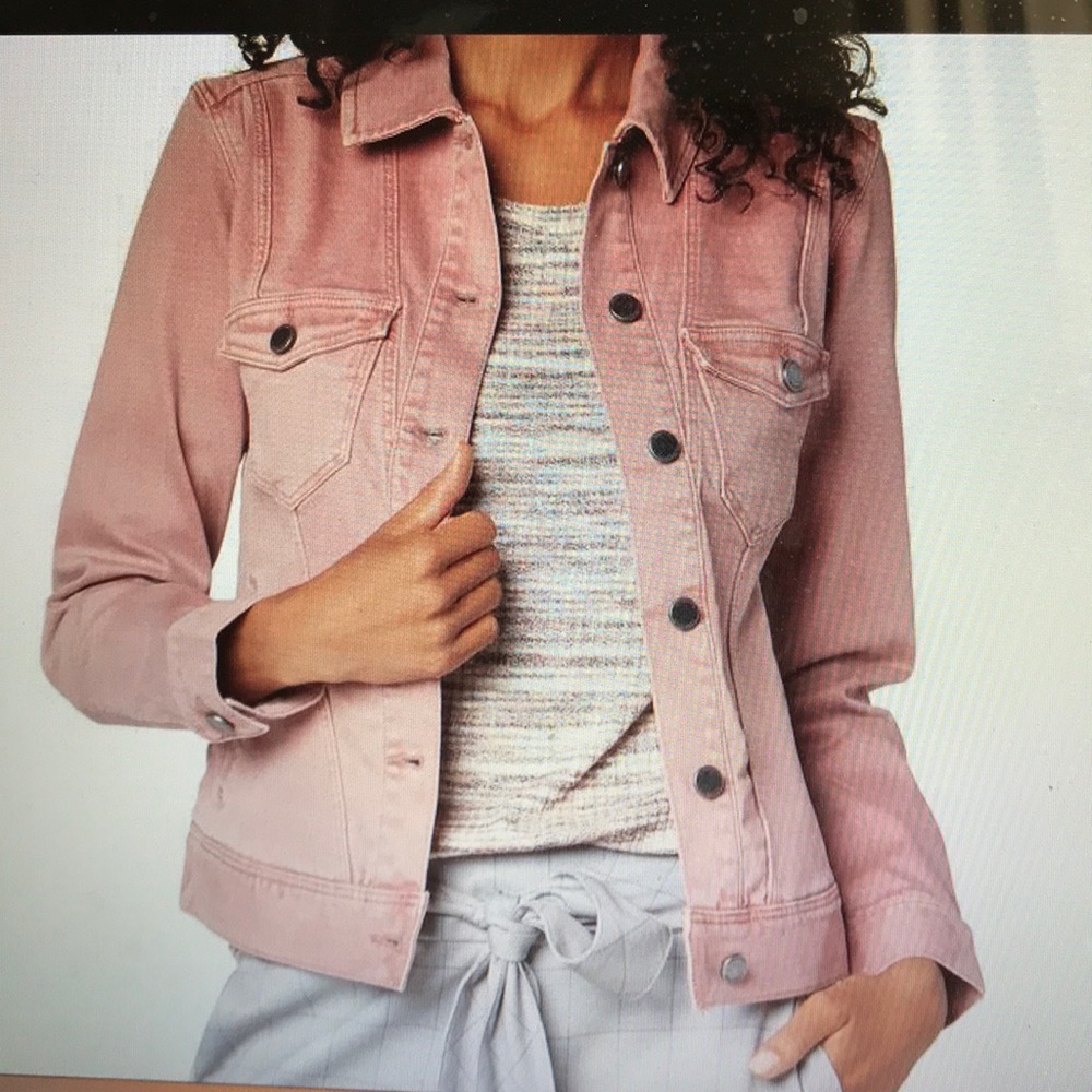 Liverpool blush pink women’s jean jacket denim
